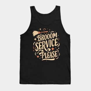 Witchy Whimsy: Broom Service Please Halloween Tee Tank Top